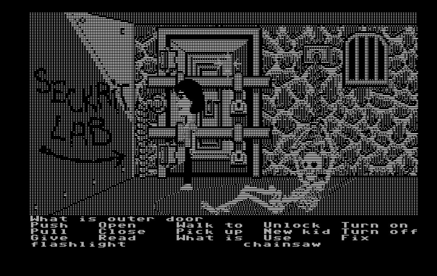 Maniac Mansion IBM PC/Compatibles Screenshot: This way to the seckrit lab!