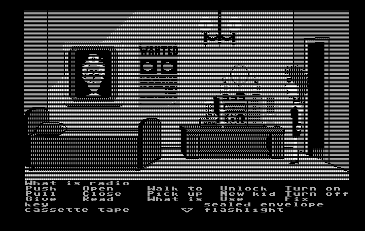 Maniac Mansion IBM PC/Compatibles Screenshot: This radio will come in use later, perhaps...