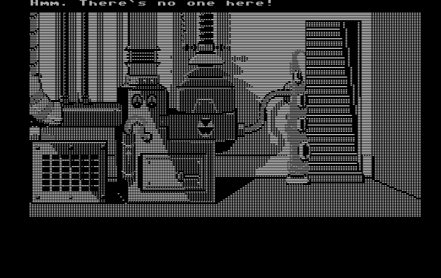 Maniac Mansion IBM PC/Compatibles Screenshot: Nothing suspicious in the basement...