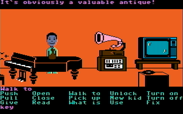 Maniac Mansion IBM PC/Compatibles Screenshot: This vase looks valuable!