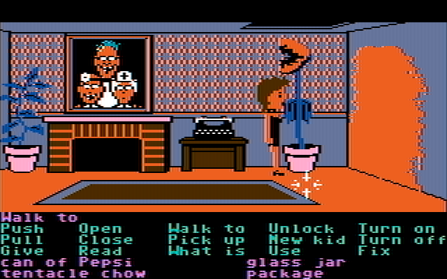 Maniac Mansion IBM PC/Compatibles Screenshot: It's a giant, man-eating plant!