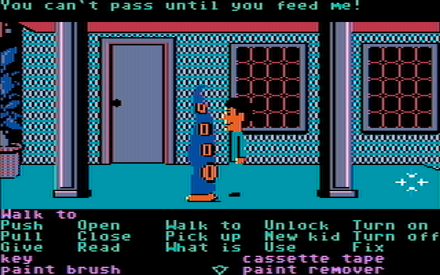 Maniac Mansion IBM PC/Compatibles Screenshot: Guess I need to feed this tentacle...