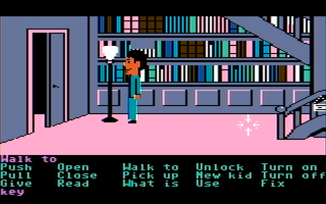 Maniac Mansion IBM PC/Compatibles Screenshot: Here's the library...