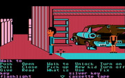 Maniac Mansion for IBM PC/Compatibles - Examining the car in the garage...