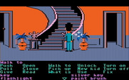 Maniac Mansion for IBM PC/Compatibles - Push a gargoyle to open the door with no door knob.