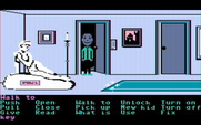 Maniac Mansion for IBM PC/Compatibles - Entering the upstairs hallway.