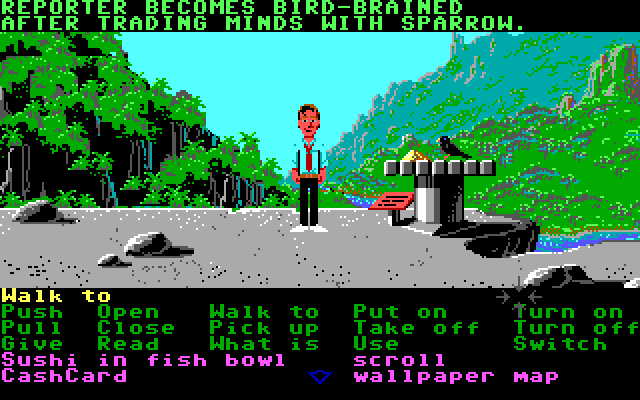 Zak McKracken and the Alien Mindbenders IBM PC/Compatibles Screenshot: Somewhere in the jungle...