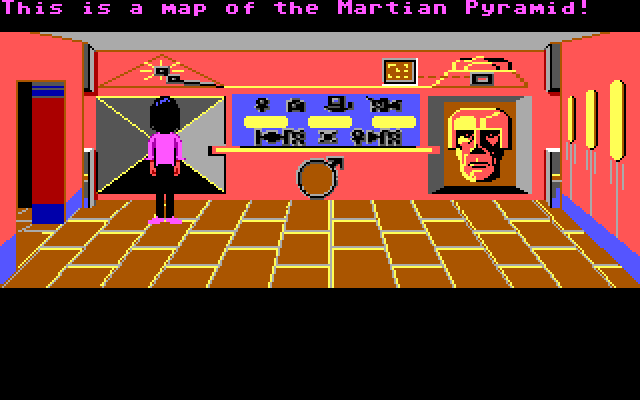 Zak McKracken and the Alien Mindbenders IBM PC/Compatibles Screenshot: Finding a map of the martian pyramid sure is helpful!