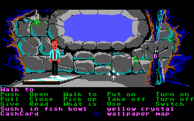 Zak McKracken and the Alien Mindbenders IBM PC/Compatibles Screenshot: In a temple...looks like I found some stuff I should take with me...