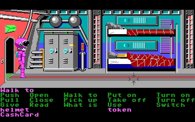 Zak McKracken and the Alien Mindbenders IBM PC/Compatibles Screenshot: Searching for anything useful...