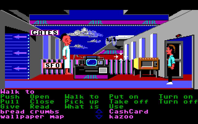 Zak McKracken and the Alien Mindbenders IBM PC/Compatibles Screenshot: One of the airport gates.