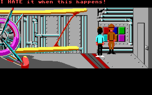 Zak McKracken and the Alien Mindbenders IBM PC/Compatibles Screenshot: Our plane has been captured...