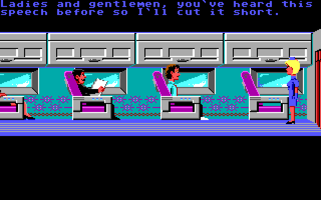 Zak McKracken and the Alien Mindbenders IBM PC/Compatibles Screenshot: Flying to my destination...