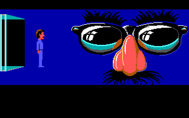 Zak McKracken and the Alien Mindbenders IBM PC/Compatibles Screenshot: Zak dream continued...the nose glasses appear frequently throughout the game.
