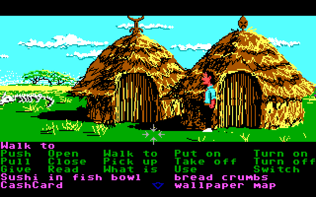 Zak McKracken and the Alien Mindbenders IBM PC/Compatibles Screenshot: I've found an old village...