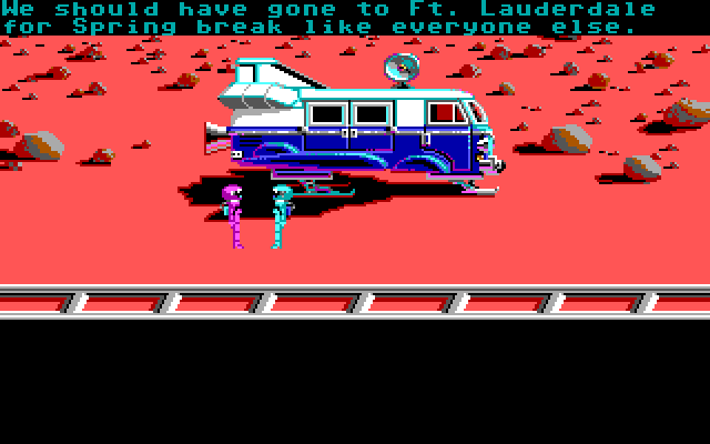 Zak McKracken and the Alien Mindbenders IBM PC/Compatibles Screenshot: Mars isn't the best place for spring break...