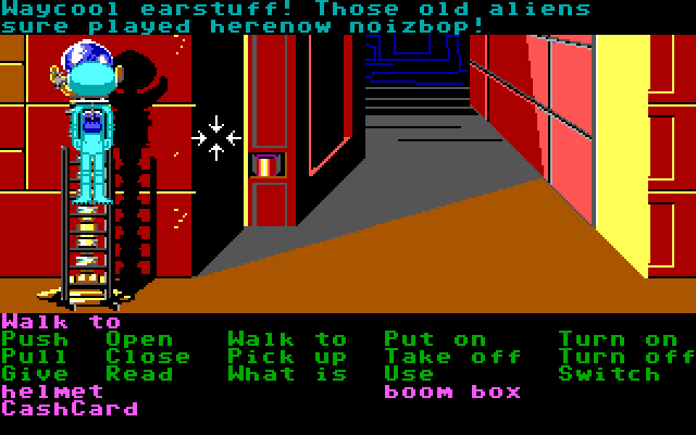Zak McKracken and the Alien Mindbenders IBM PC/Compatibles Screenshot: Unlocking a door...
