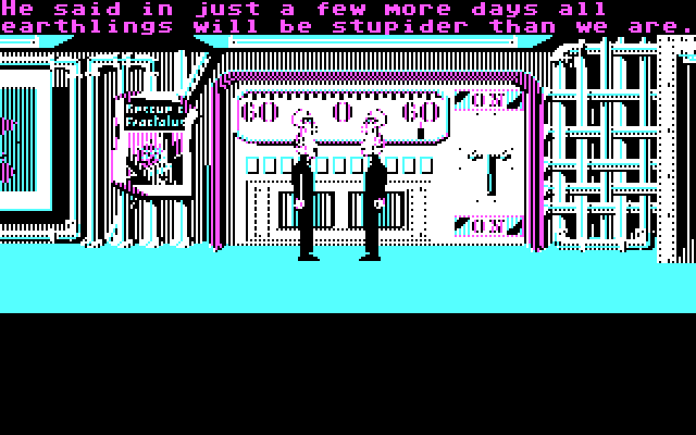 Zak McKracken and the Alien Mindbenders IBM PC/Compatibles Screenshot: A cut scene fills you in on the alien conspiracy.