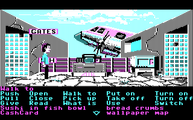 Zak McKracken and the Alien Mindbenders IBM PC/Compatibles Screenshot: Arrived at an airport...