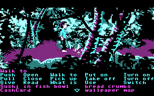 Zak McKracken and the Alien Mindbenders IBM PC/Compatibles Screenshot: Lost in a jungle, one of several mazes in the game.