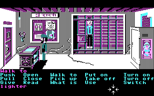 Zak McKracken and the Alien Mindbenders IBM PC/Compatibles Screenshot: Oops, I'm trapped in a jail cell! Uh oh!