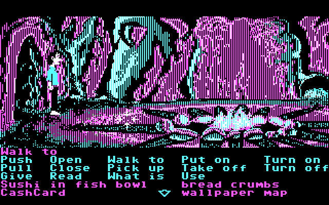 Zak McKracken and the Alien Mindbenders IBM PC/Compatibles Screenshot: Exploring a cave...