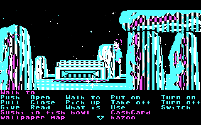 Zak McKracken and the Alien Mindbenders IBM PC/Compatibles Screenshot: Meanwhile, Zak is at Stonehenge...