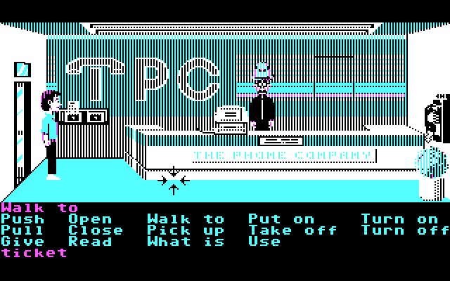 Zak McKracken and the Alien Mindbenders IBM PC/Compatibles Screenshot: The aliens have infiltrated the phone company!