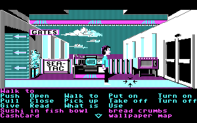 Zak McKracken and the Alien Mindbenders IBM PC/Compatibles Screenshot: At one of the airports.