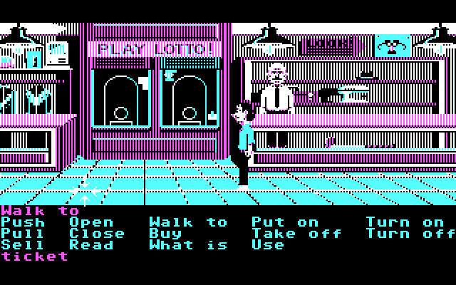 Zak McKracken and the Alien Mindbenders IBM PC/Compatibles Screenshot: I might need to pick up a few things here...