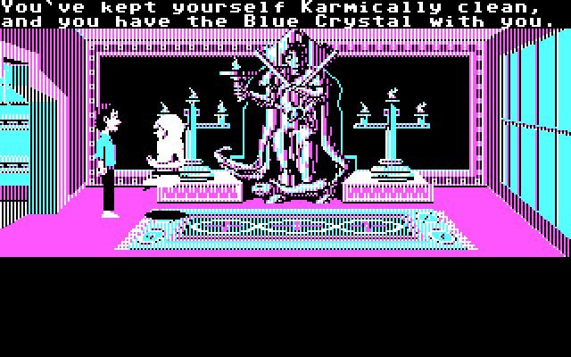 Zak McKracken and the Alien Mindbenders IBM PC/Compatibles Screenshot: This floating guru might be able to provide some wisdom...