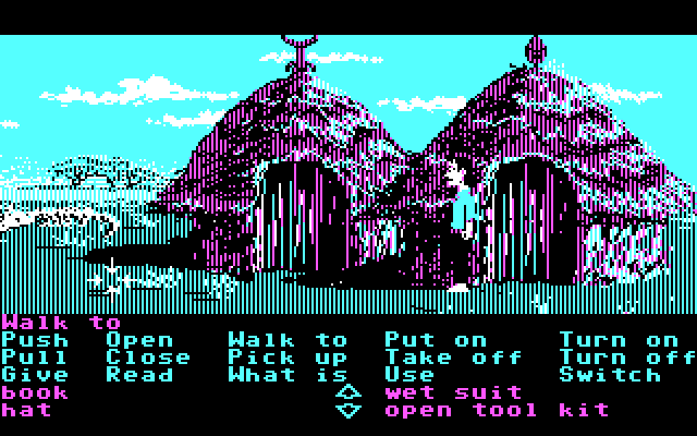 Zak McKracken and the Alien Mindbenders IBM PC/Compatibles Screenshot: Found a hidden village.