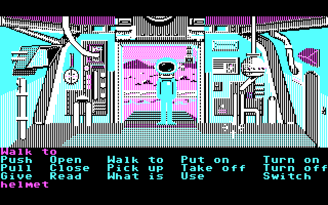 Zak McKracken and the Alien Mindbenders IBM PC/Compatibles Screenshot: Entrance to a building on Mars...