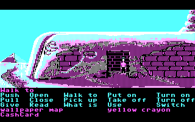 Zak McKracken and the Alien Mindbenders IBM PC/Compatibles Screenshot: There's a door in one of the sphinx's feet.