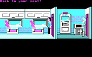 Zak McKracken and the Alien Mindbenders for IBM PC/Compatibles - On board a flight...the stewardess doesn't like Zak...