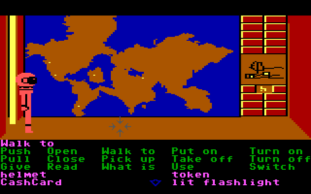 Zak McKracken and the Alien Mindbenders IBM PC/Compatibles Screenshot: A map room, this could be handy!