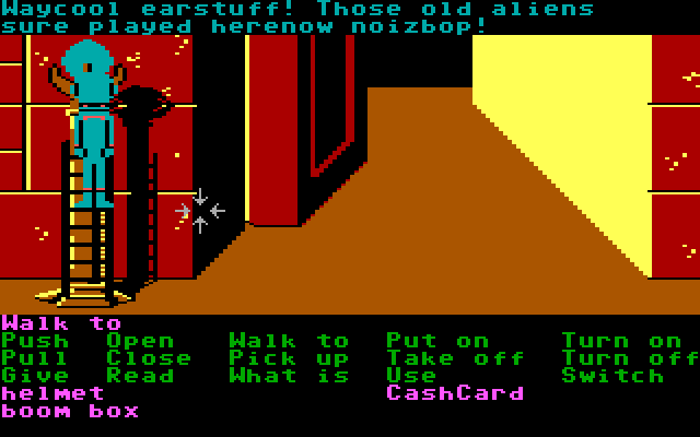 Zak McKracken and the Alien Mindbenders IBM PC/Compatibles Screenshot: Found a way to open one of these large doors.