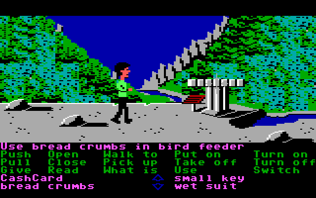 Zak McKracken and the Alien Mindbenders IBM PC/Compatibles Screenshot: Time to fly around as a bird...