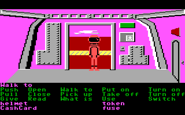 Zak McKracken and the Alien Mindbenders IBM PC/Compatibles Screenshot: The entrance to a building.