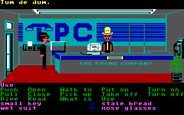 Zak McKracken and the Alien Mindbenders IBM PC/Compatibles Screenshot: The phone company has been taken over by the alien mindbenders.