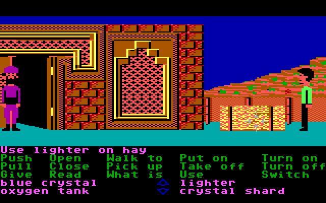 Zak McKracken and the Alien Mindbenders IBM PC/Compatibles Screenshot: Hmm, this should create a diversion...