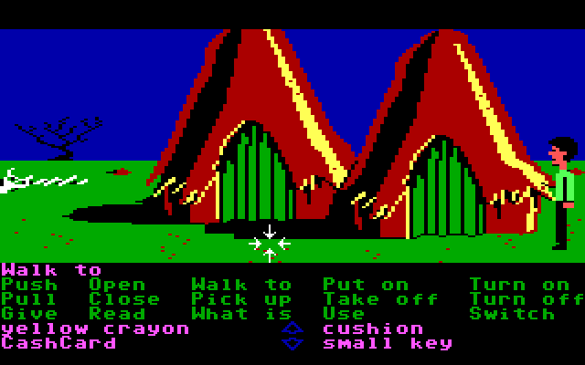 Zak McKracken and the Alien Mindbenders IBM PC/Compatibles Screenshot: In a hidden village...