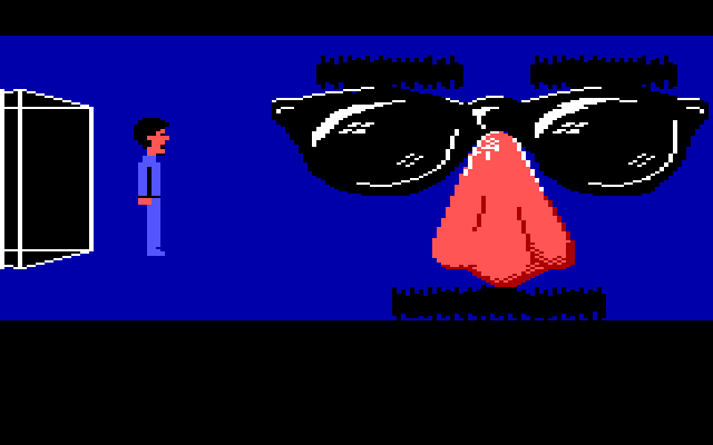 Zak McKracken and the Alien Mindbenders IBM PC/Compatibles Screenshot: A giant pair of the nose glasses that appear throughout the game.