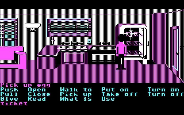 Zak McKracken and the Alien Mindbenders IBM PC/Compatibles Screenshot: Picking up a few useful items in the kitchen.