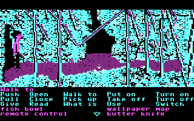 Zak McKracken and the Alien Mindbenders IBM PC/Compatibles Screenshot: Start of a jungle maze.