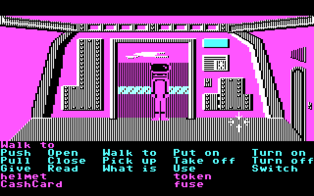 Zak McKracken and the Alien Mindbenders IBM PC/Compatibles Screenshot: Entrance to a building on Mars.