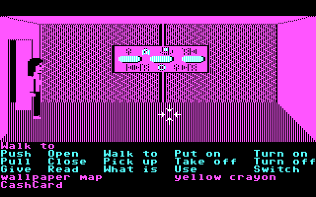 Zak McKracken and the Alien Mindbenders IBM PC/Compatibles Screenshot: Hmm, what are those things on the wall?