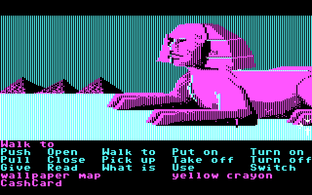 Zak McKracken and the Alien Mindbenders IBM PC/Compatibles Screenshot: A very large sphinx...