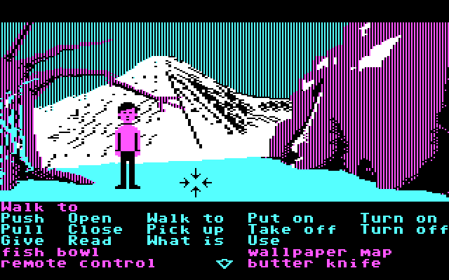 Zak McKracken and the Alien Mindbenders IBM PC/Compatibles Screenshot: Welcome to Seattle, home of the two-headed squirrel.