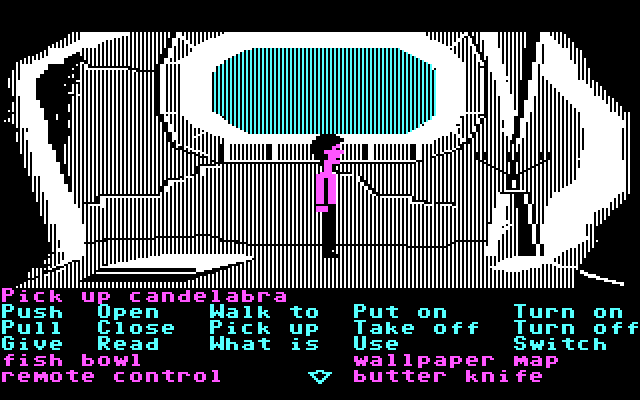 Zak McKracken and the Alien Mindbenders IBM PC/Compatibles Screenshot: Meanwhile, back on Earth, Zak finds something that could be useful...